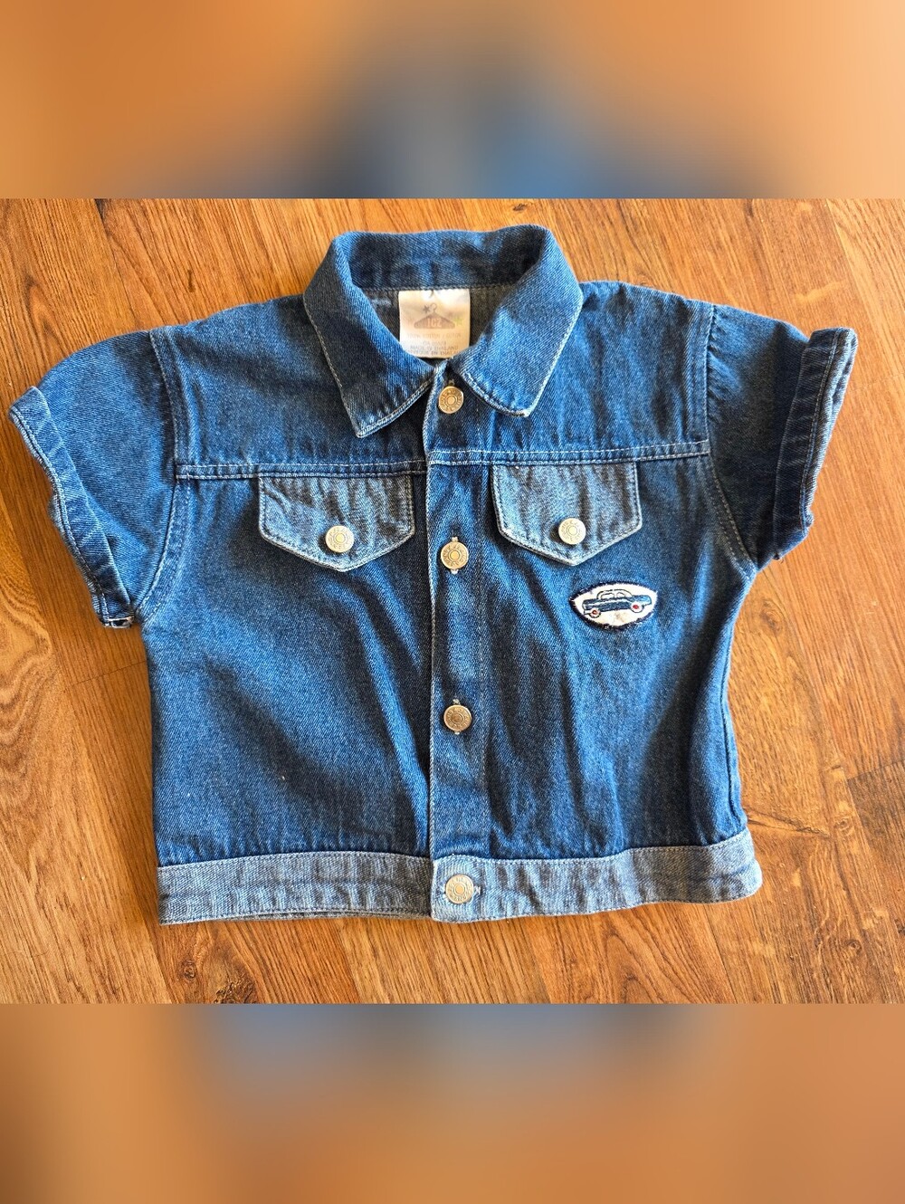 Vintage Toddler Short Sleeve Denim Top
